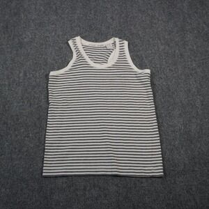 First Issue Striped Tank Top Womens XS White‎ Gray Sleeveless Casual